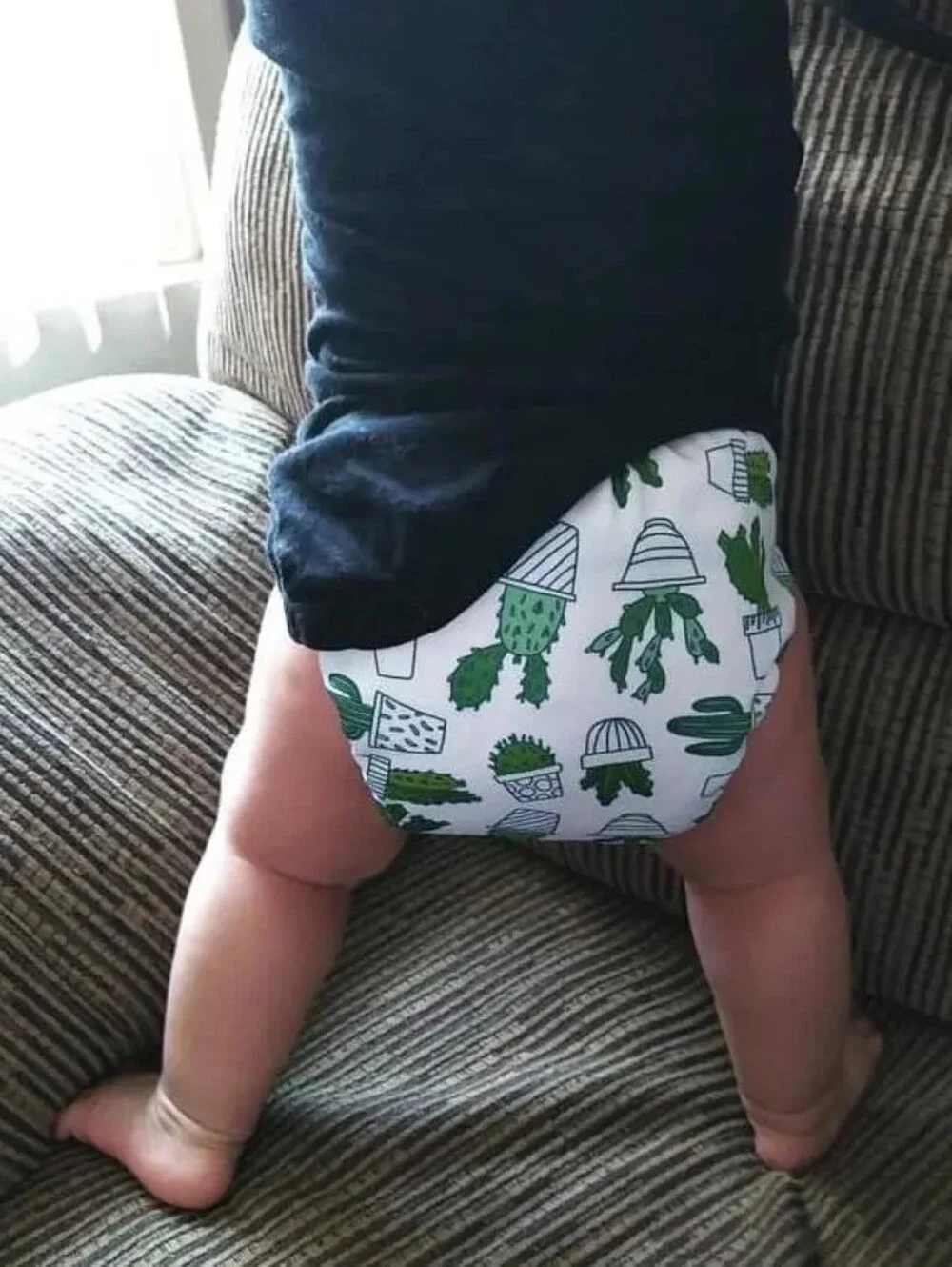 ALVABABY Print Cloth Diaper Adjustable Washable & Reusable Diaper Cactus